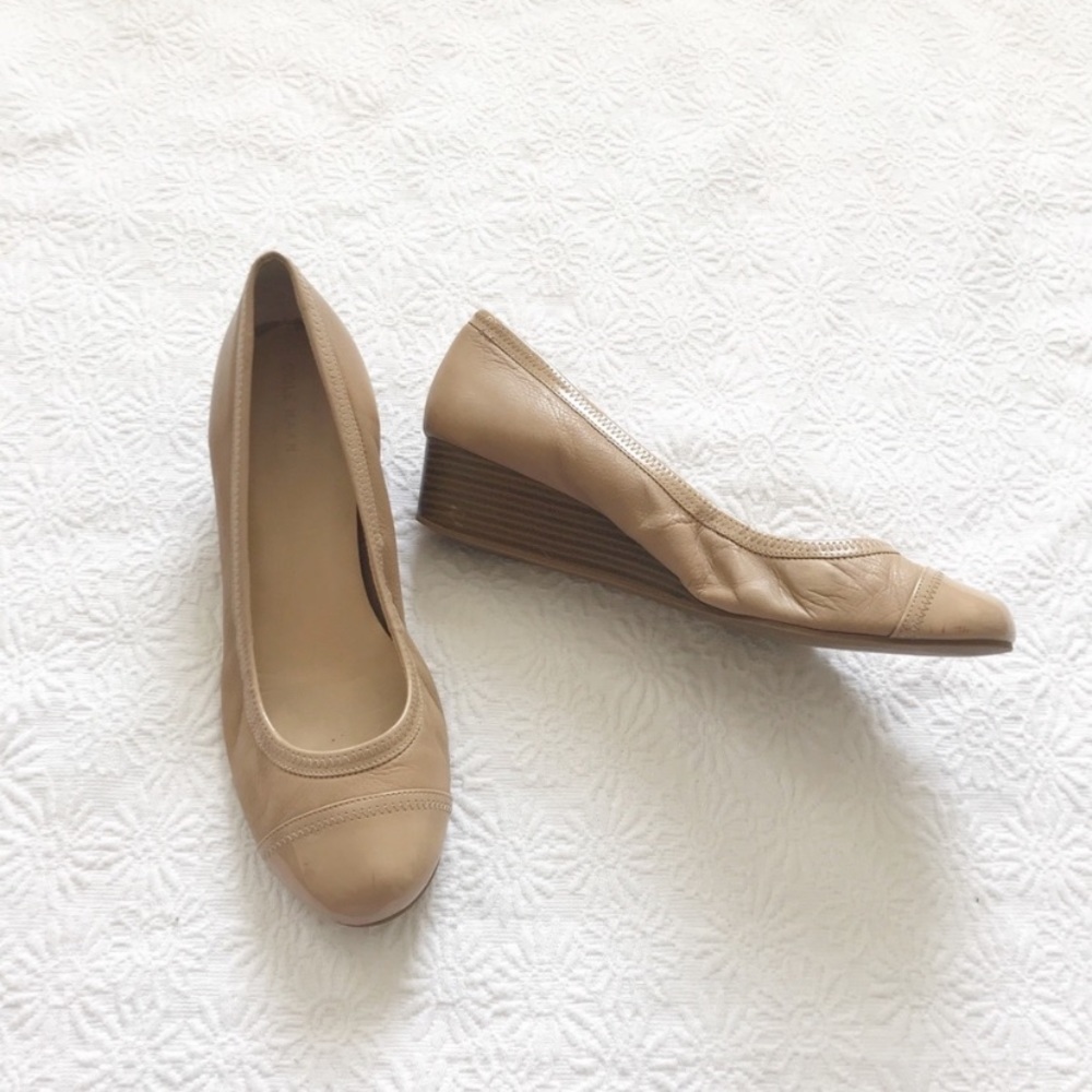 Cole Haan Wedge Heels with Patent Cap Toe, 9.5B